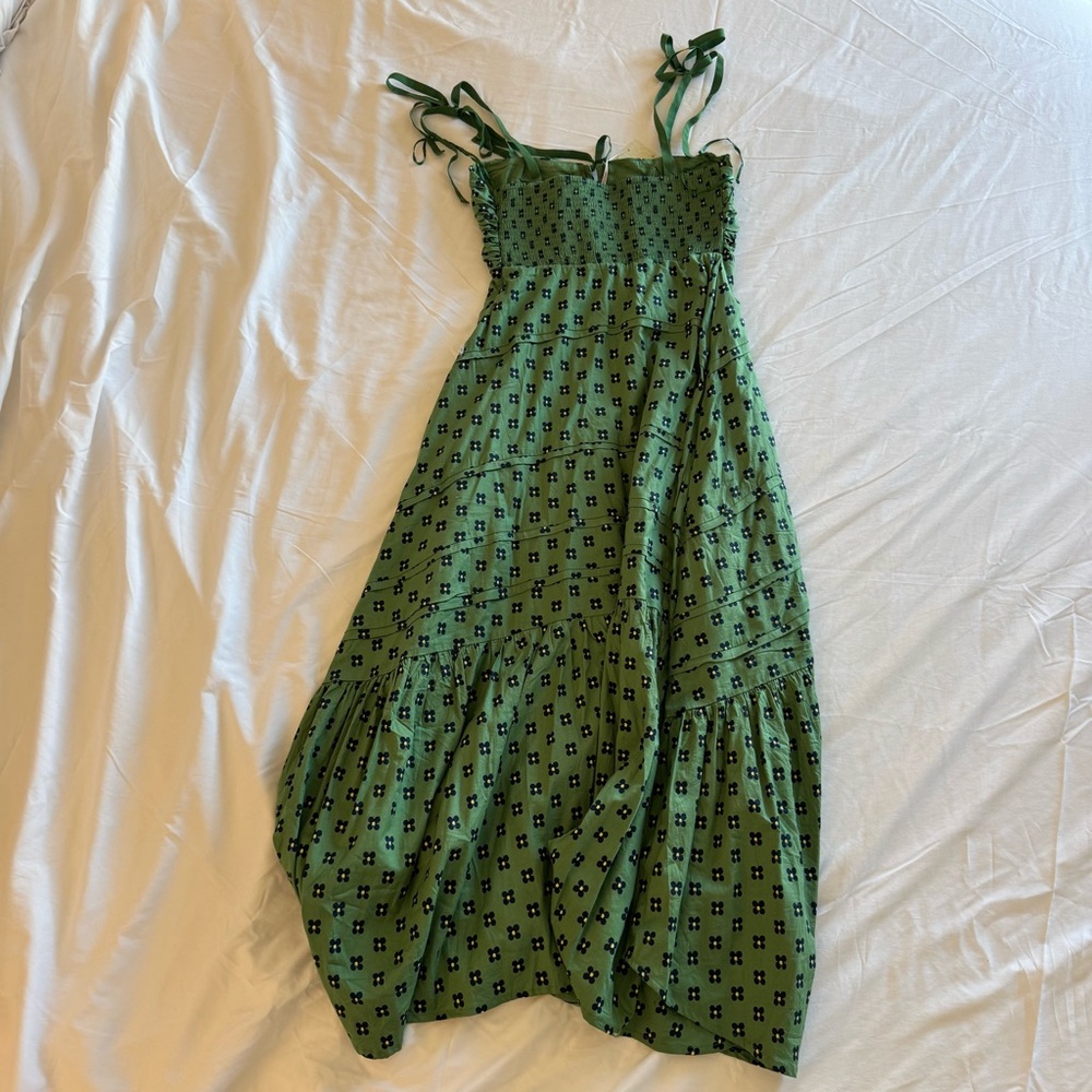 NWT! Free People Palma Printed Midi Dress in Green Combo Floral size XS - Picture 5 of 12